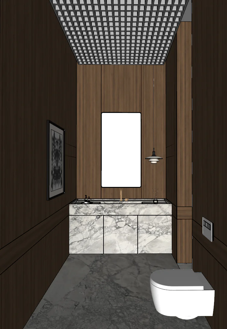 Baño de visitas modelo 3D